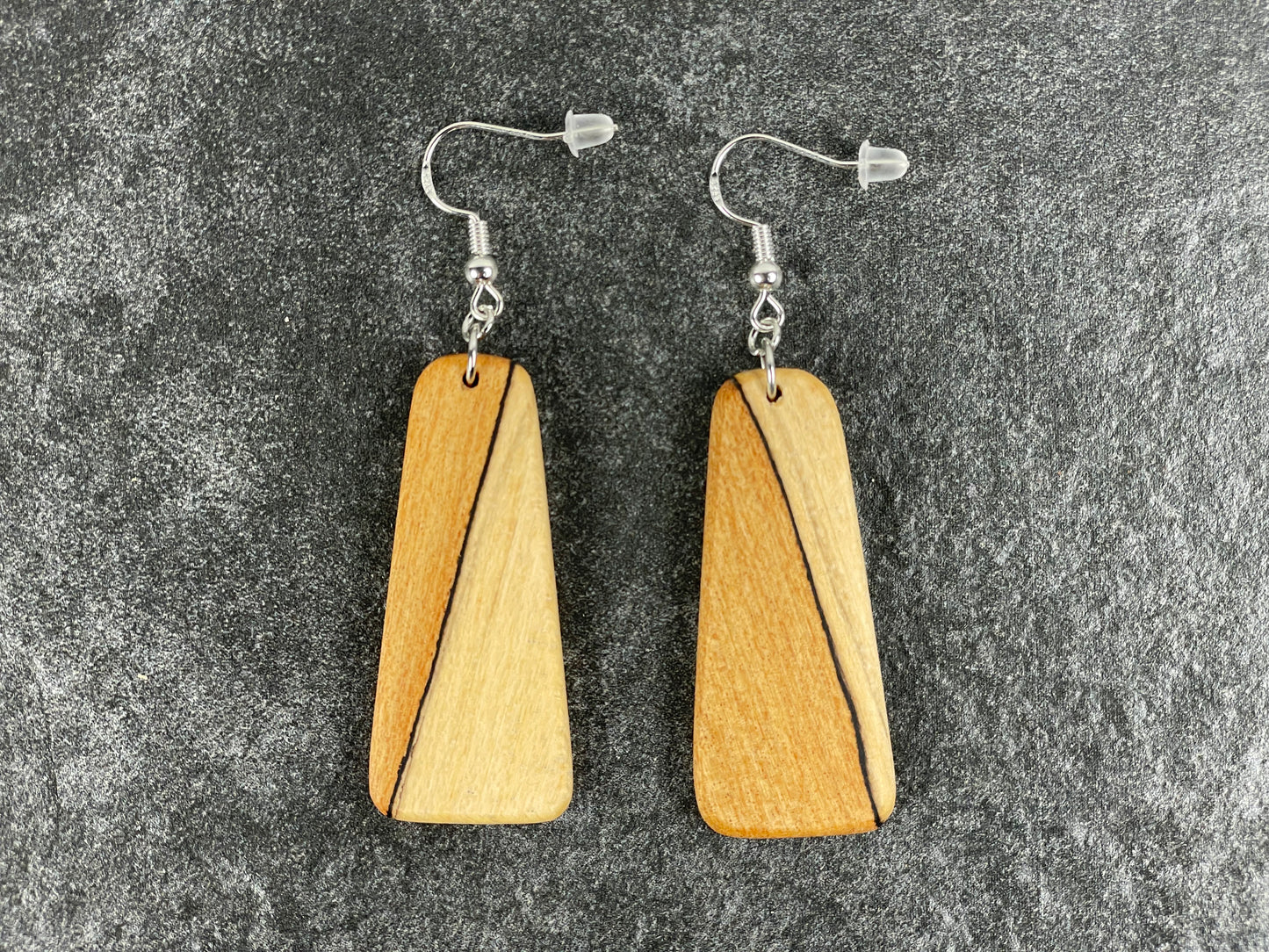 Two-Tone Maple Trapezoid Earrings