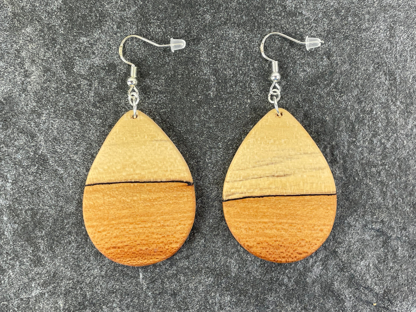 Two-Tone Maple Teardrop Earrings