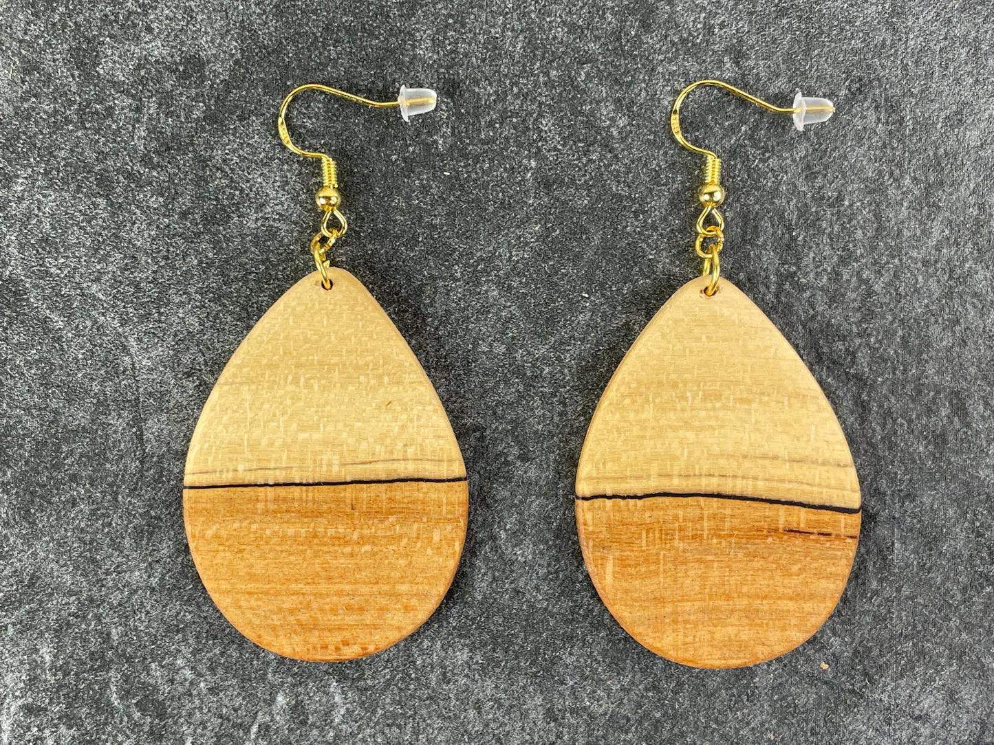 Two-Tone Maple Teardrop Earrings