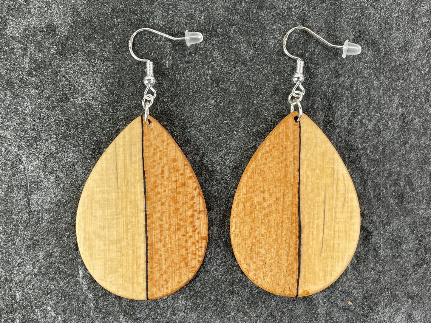 Two-Tone Maple Teardrop Earrings