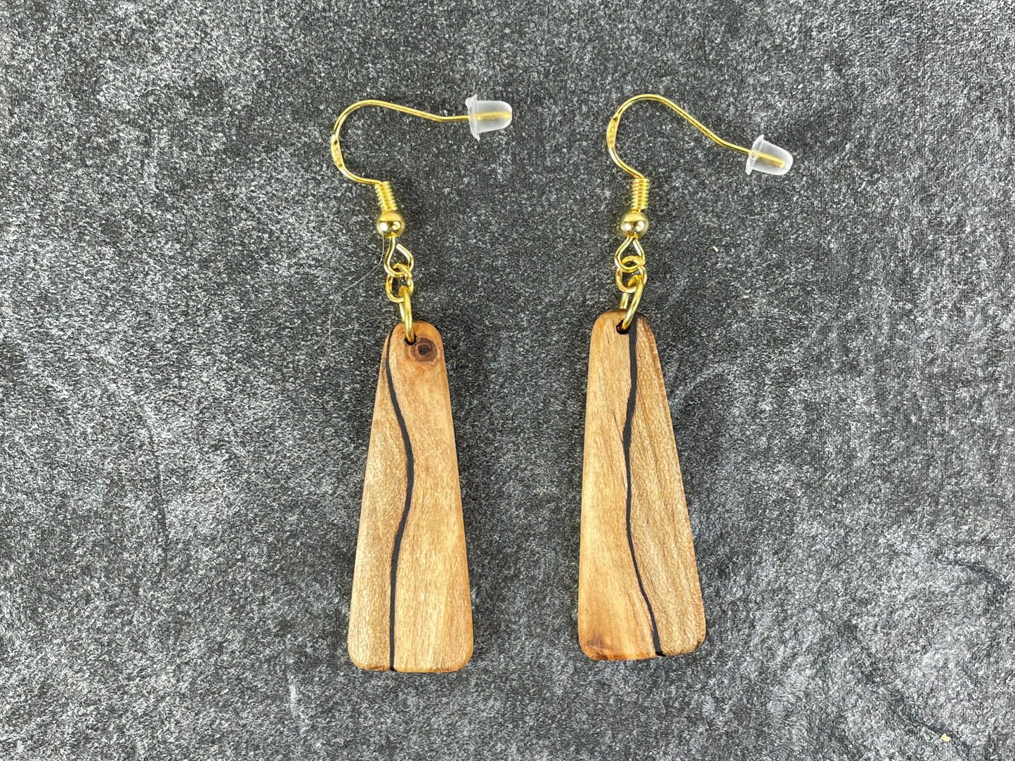 Spalted Maple Trapezoid Earrings