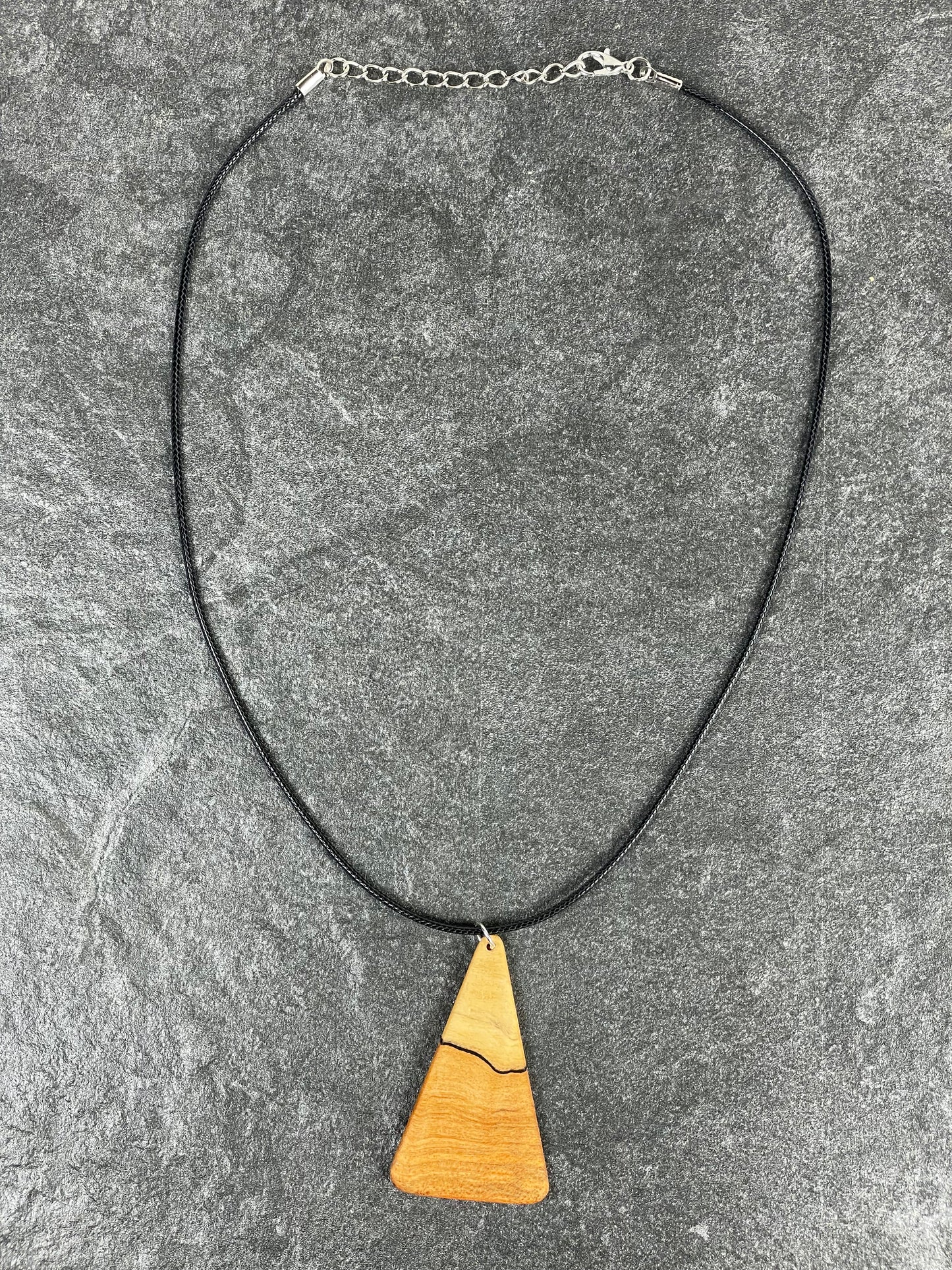 Two-Tone Maple Triangle-Shaped Pendant Necklace