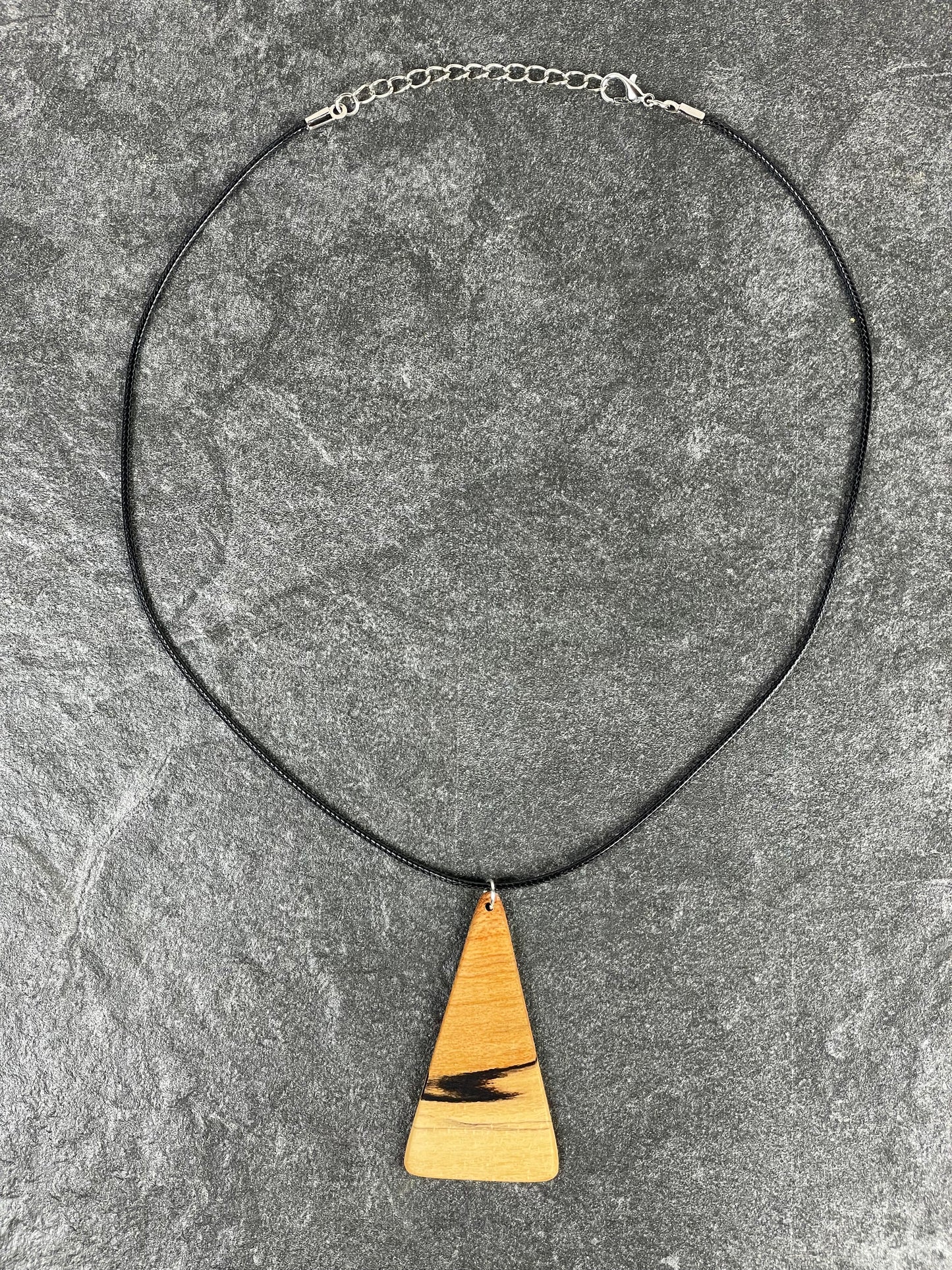Two-Tone Maple Triangle-Shaped Pendant Necklace