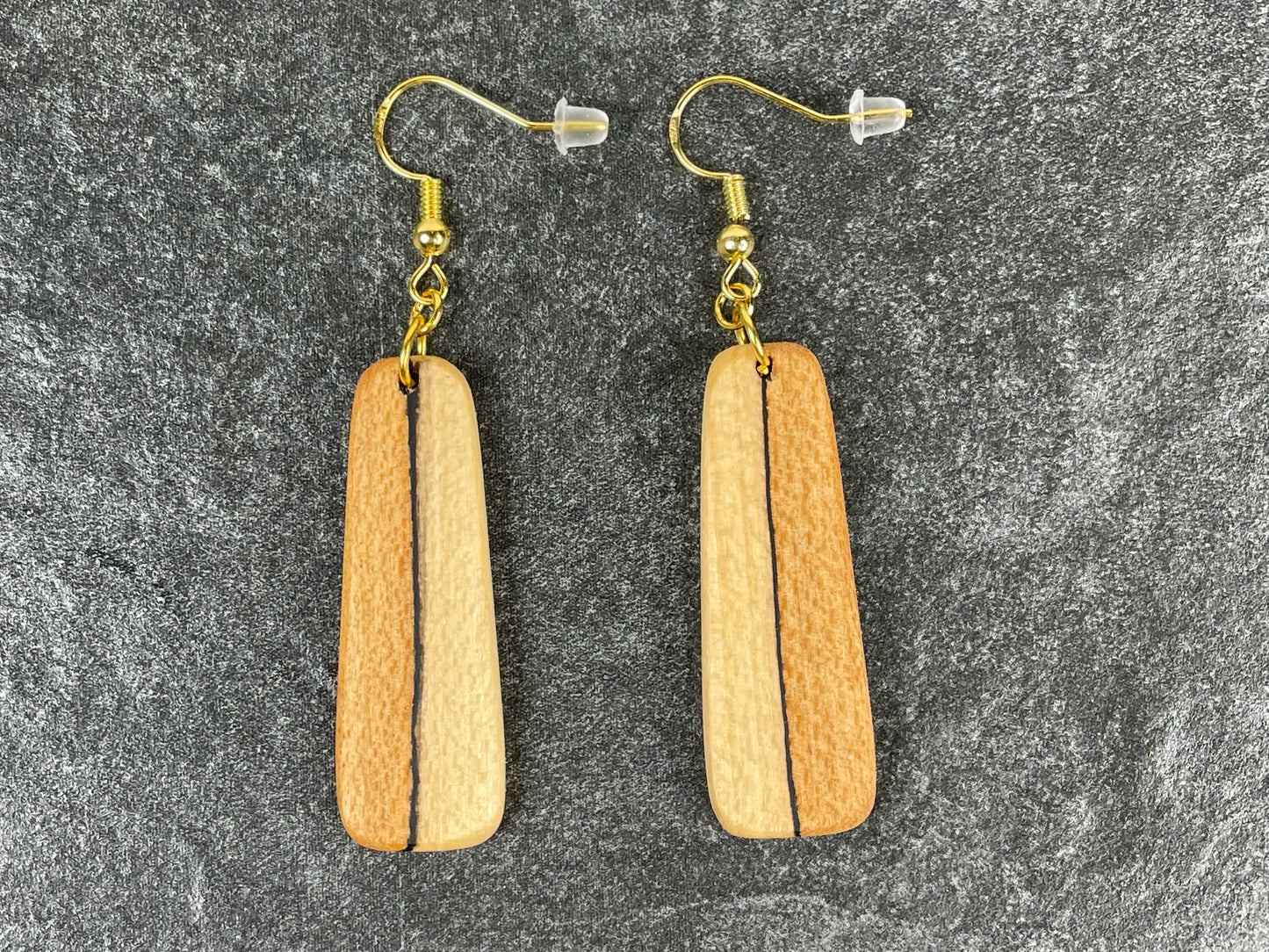 Two-Tone Maple Trapezoid Earrings