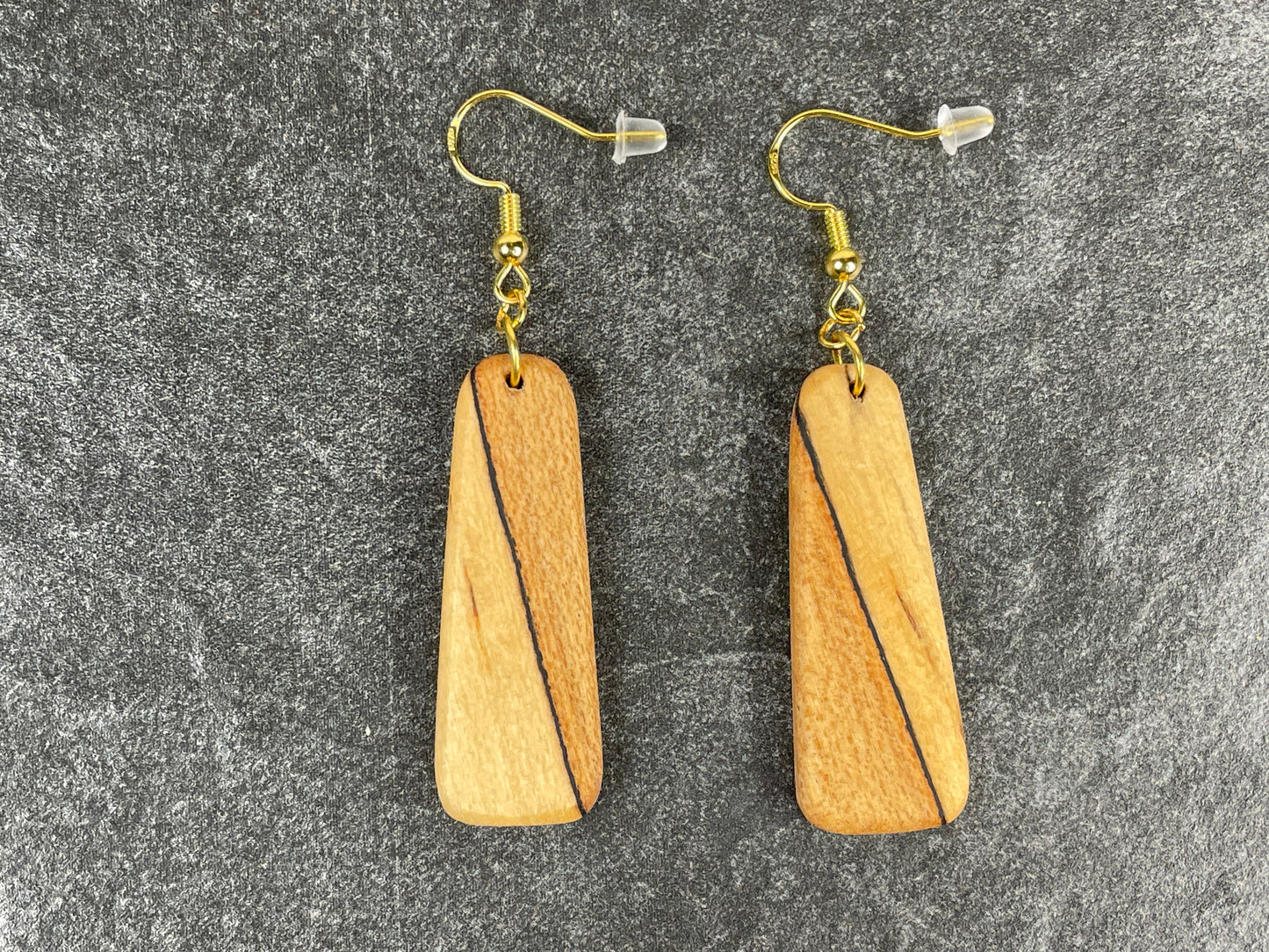 Two-Tone Maple Trapezoid Earrings