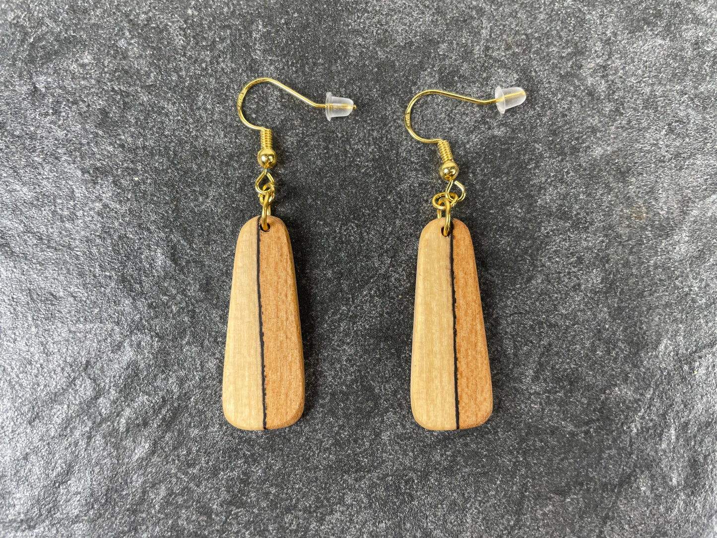Two-Tone Maple Trapezoid Earrings