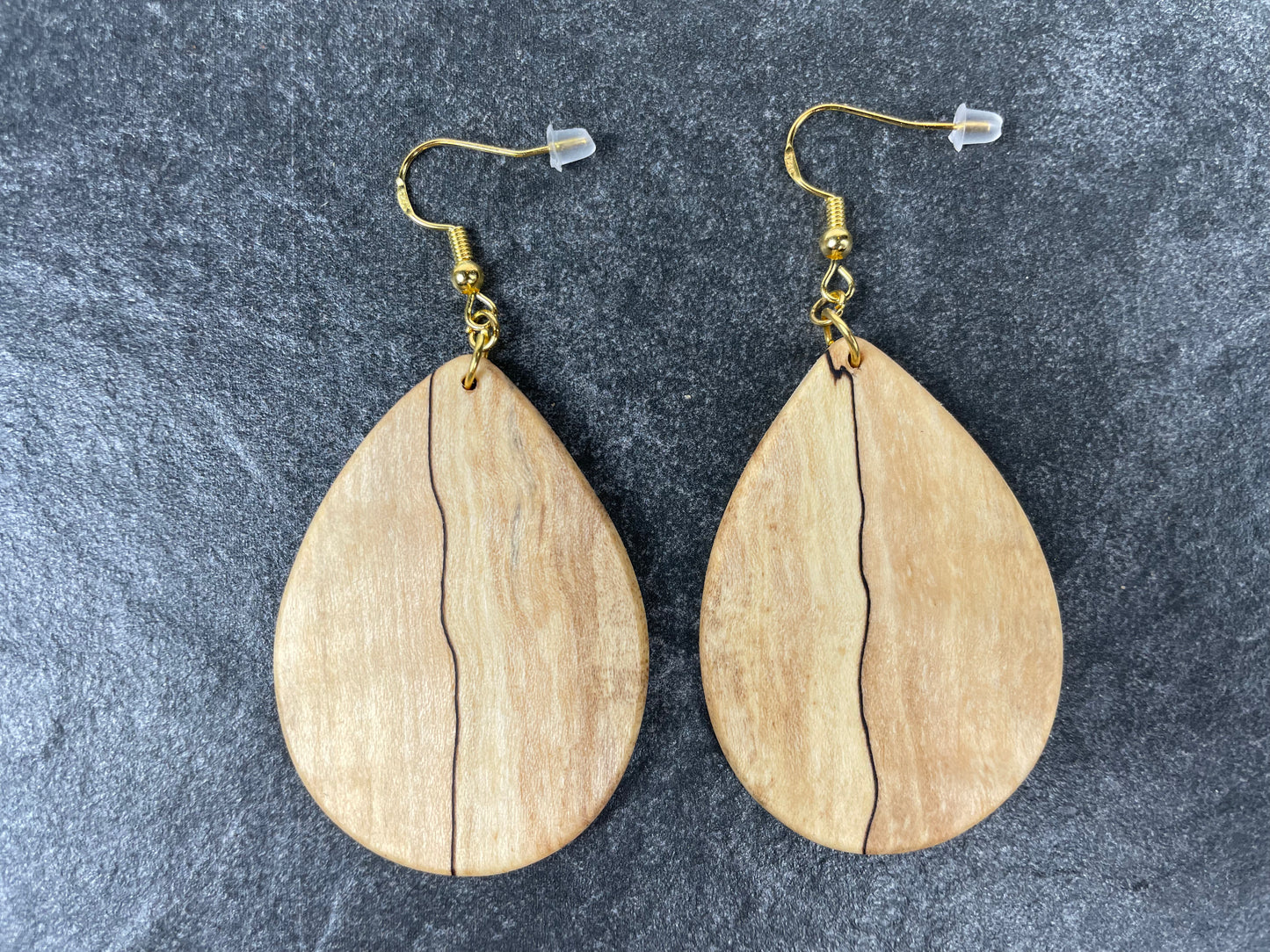 Spalted Maple Teardrop Earrings