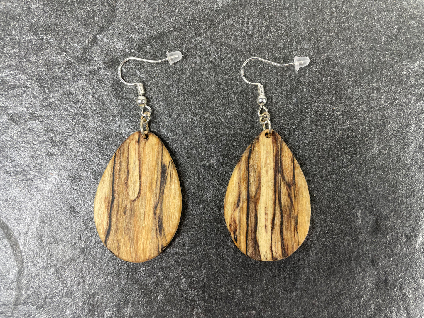 Spalted Maple Teardrop Earrings