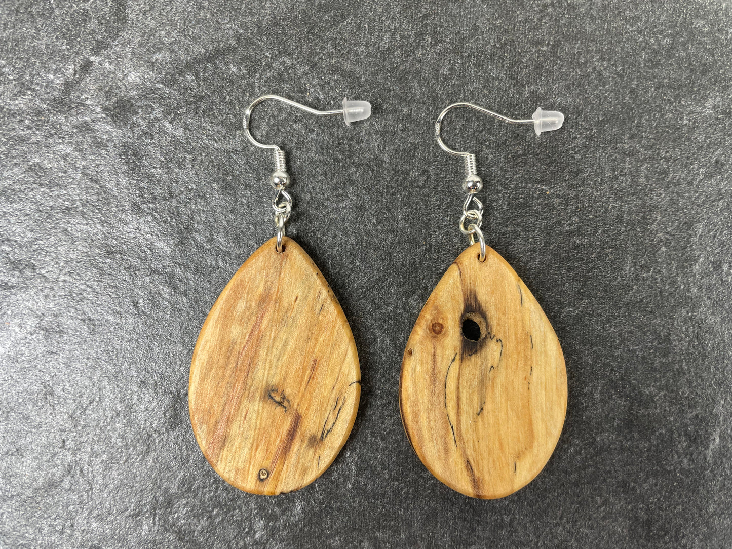 Spalted Maple Teardrop Earrings