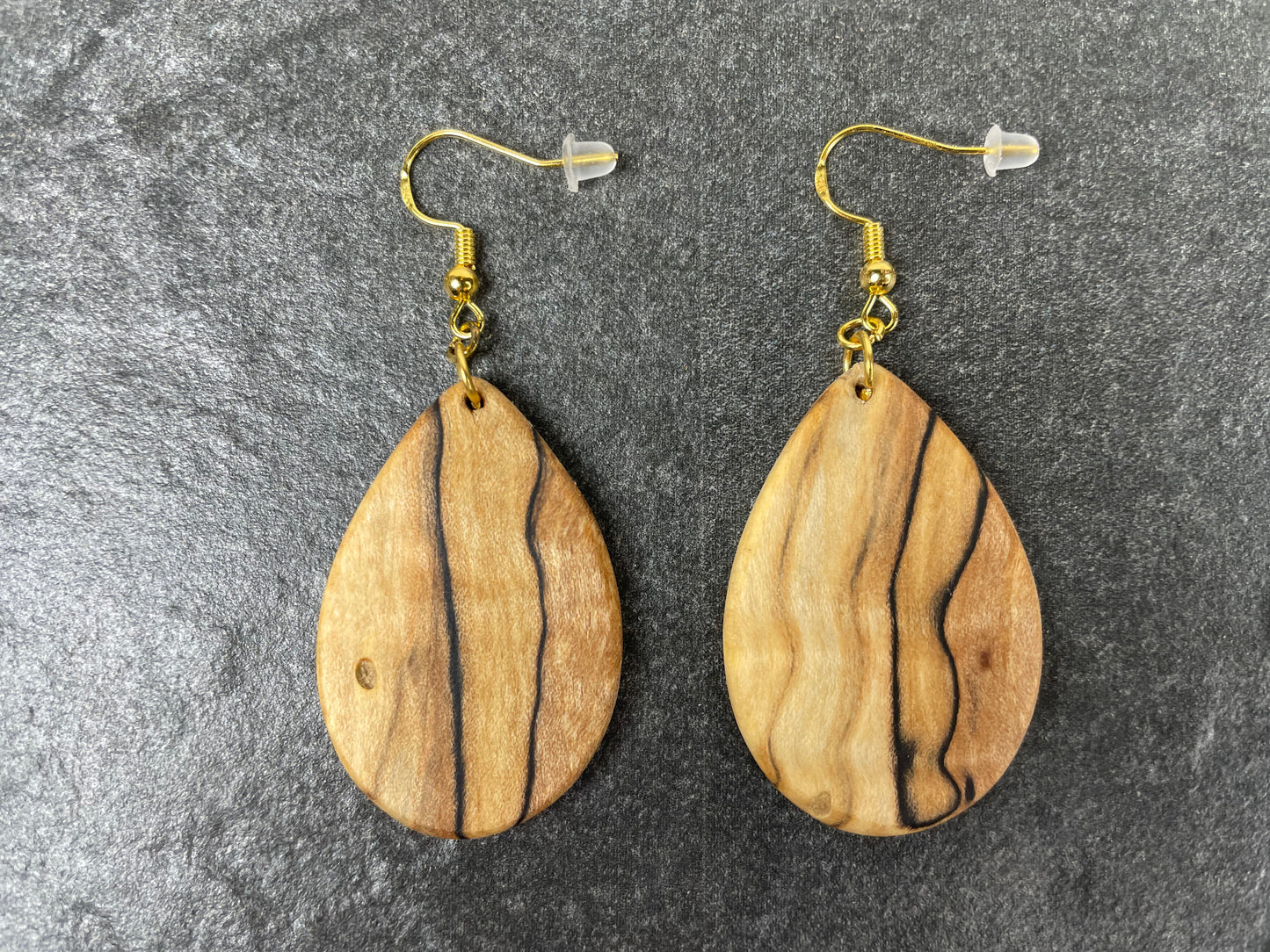 Spalted Maple Teardrop Earrings