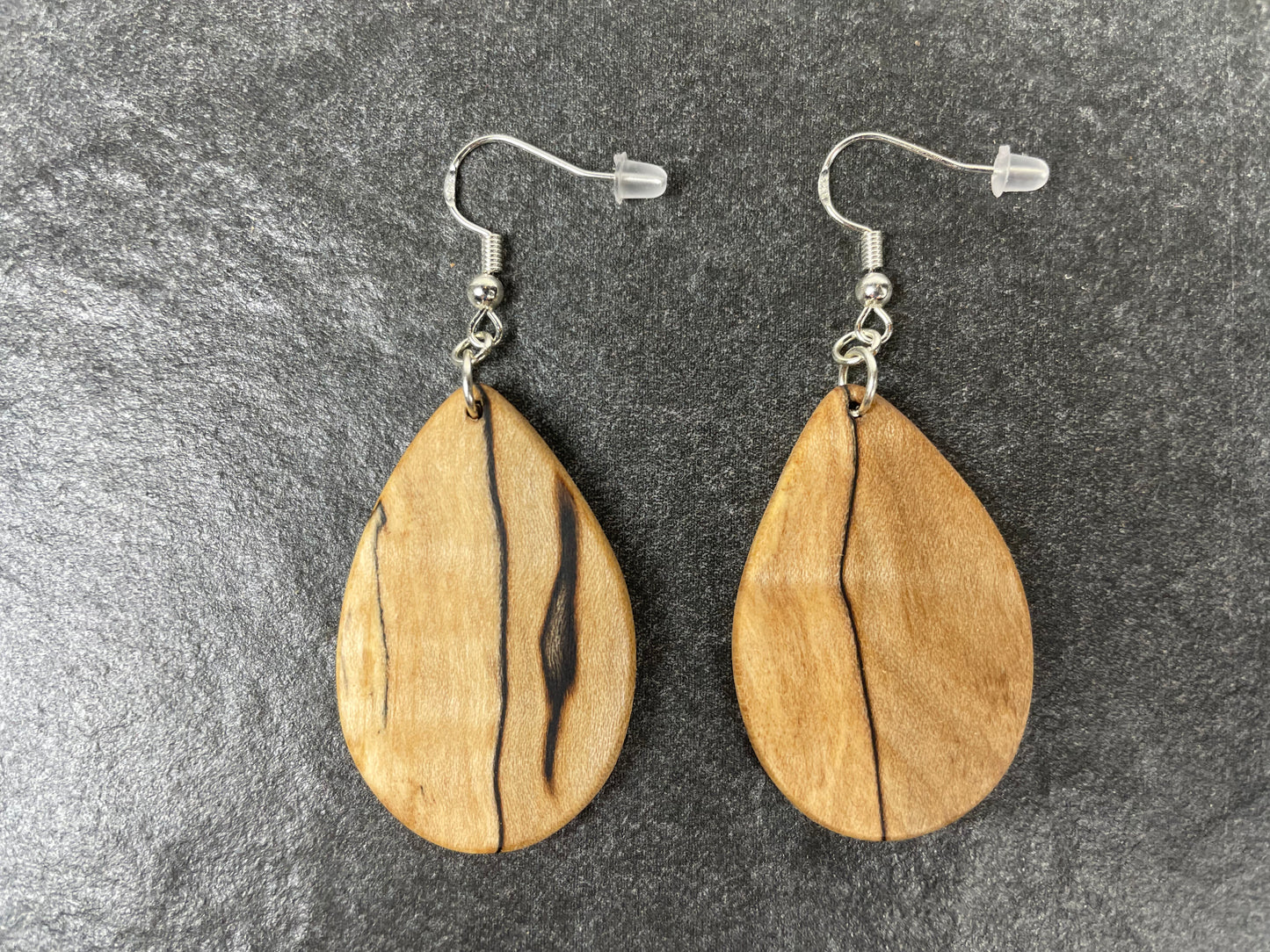 Spalted Maple Teardrop Earrings