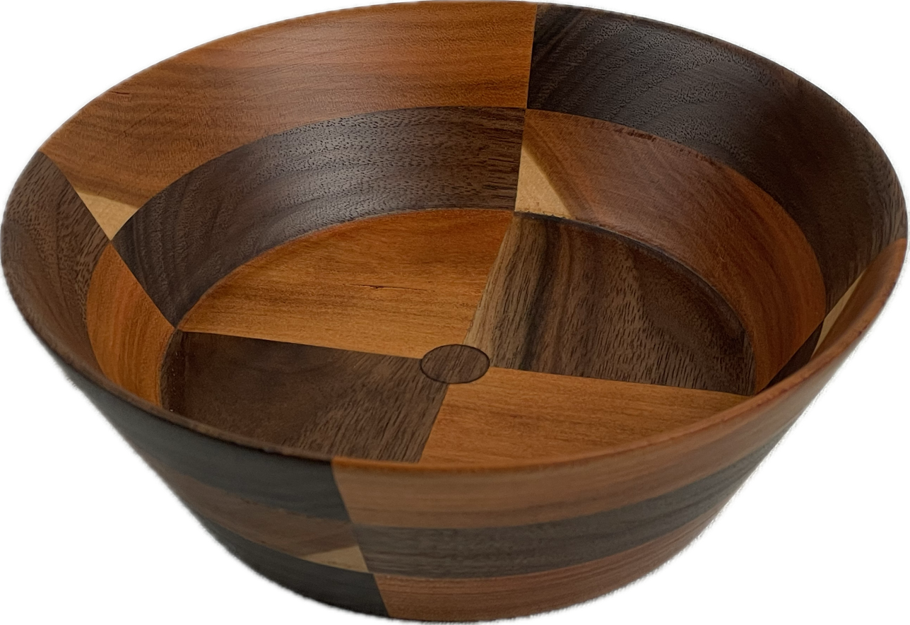 Small Cherry and Walnut Bowl with Sapwood Accents