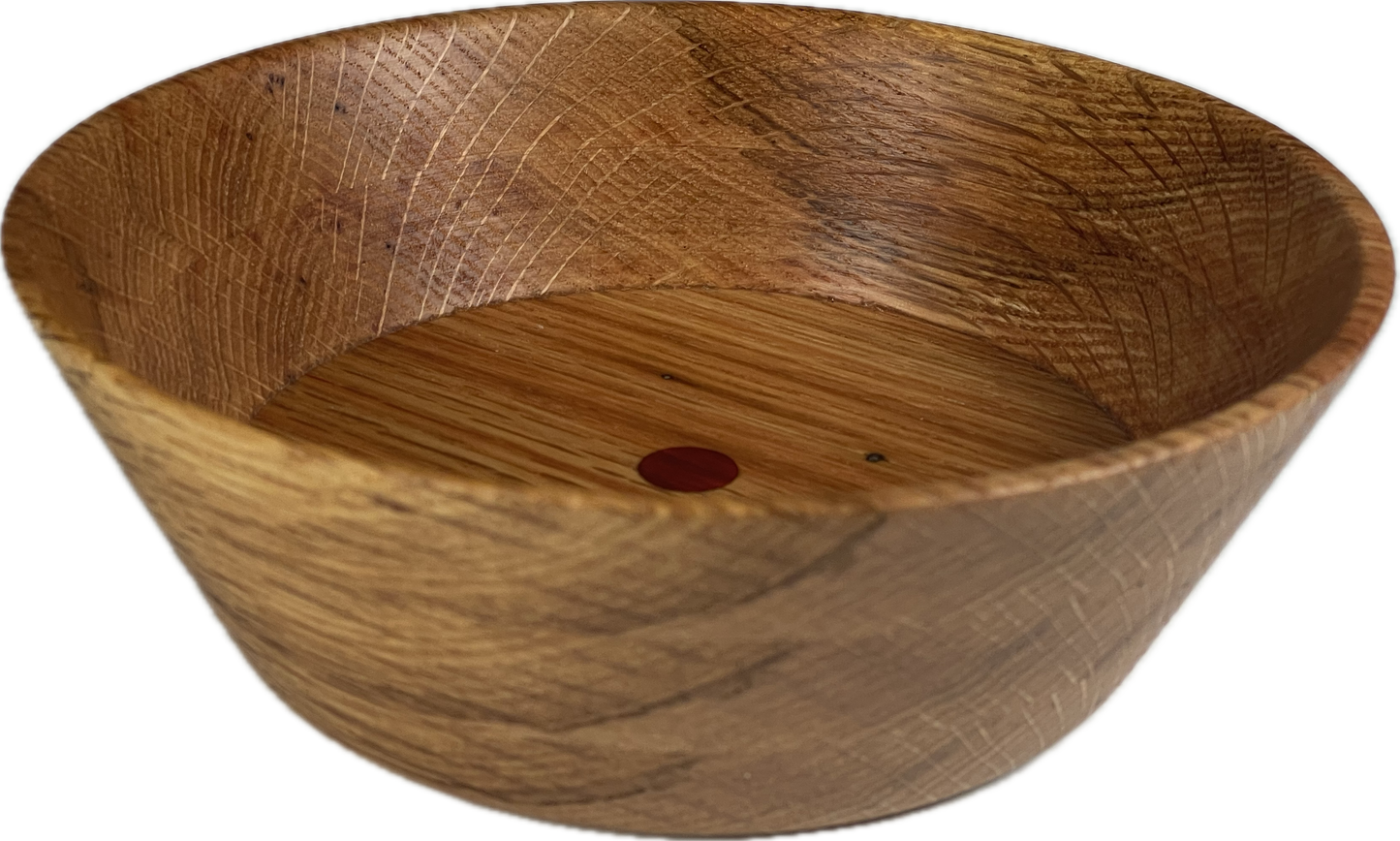Small Red Oak Bowl with Padauk Accent