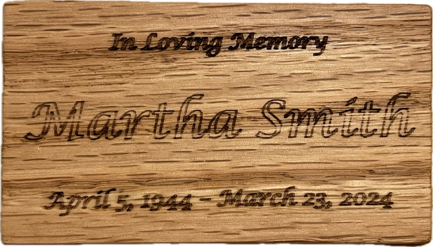 Rectangular Cremation Urn - White Oak