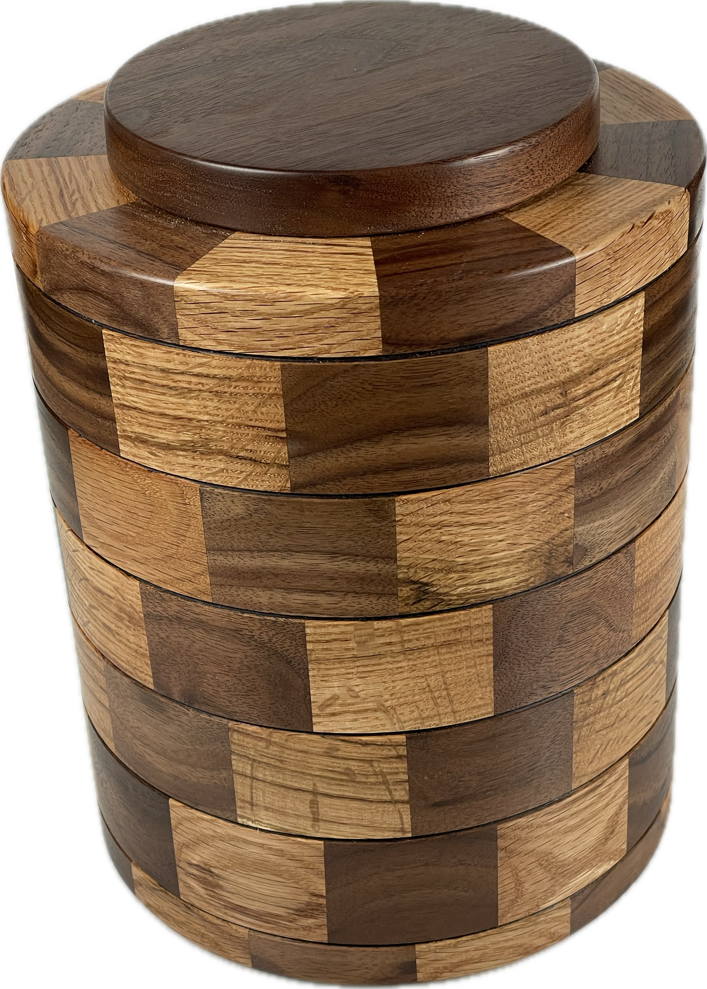 Segmented Cremation Urn - Walnut and Oak