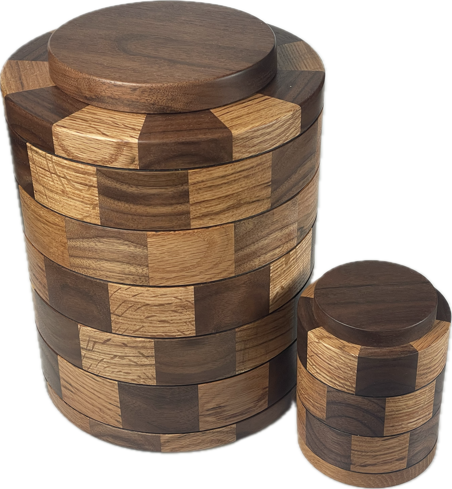 Segmented Cremation Urn - Walnut and Oak
