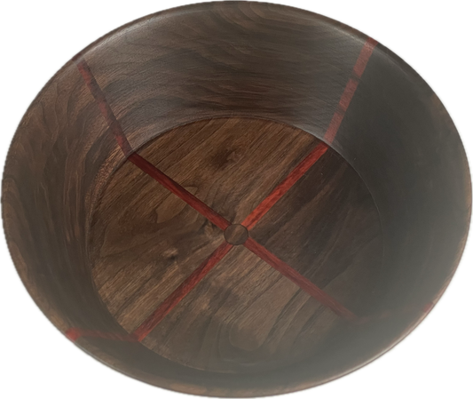 Black Walnut Bowl with Padauk Accents