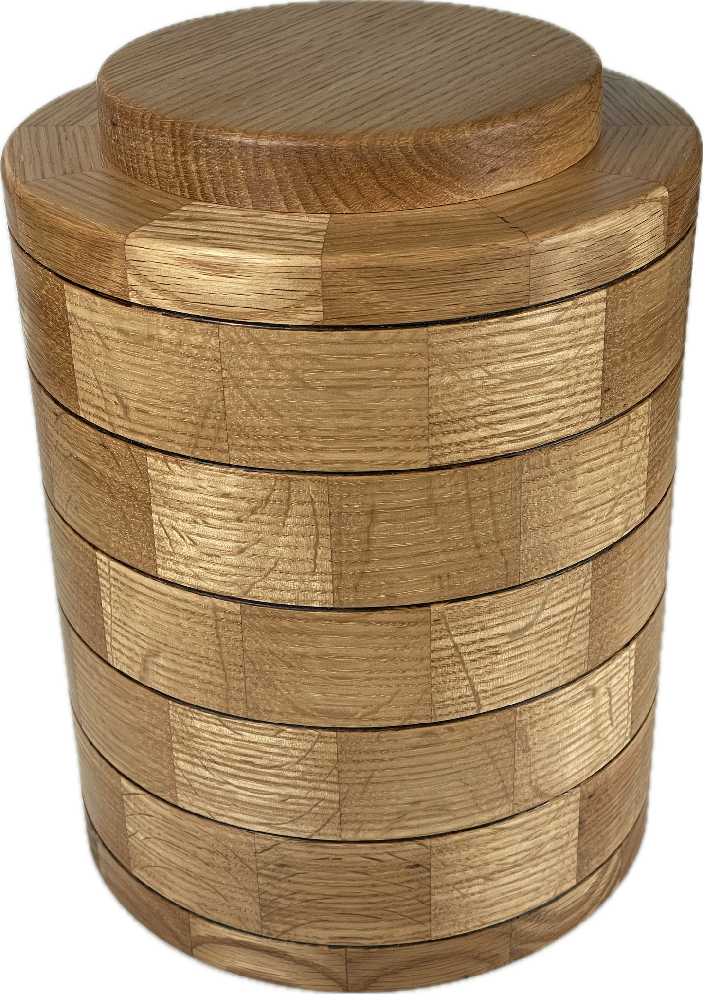 Segmented Cremation Urn - Quartersawn Red Oak
