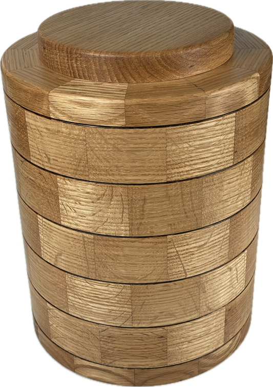 Segmented Cremation Urn - Quartersawn Red Oak