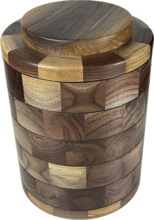 Segmented Cremation Urn - Black Walnut