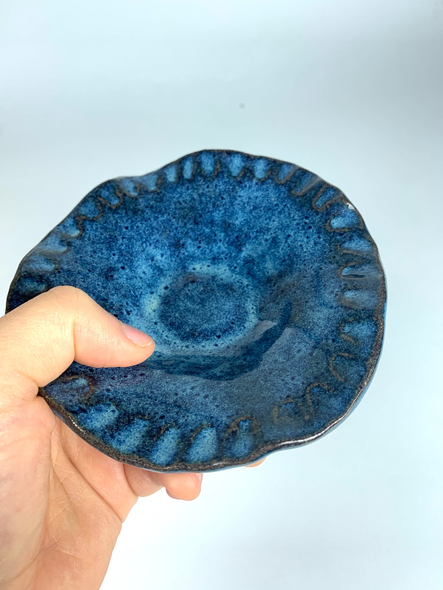Blue Ripple Bowl