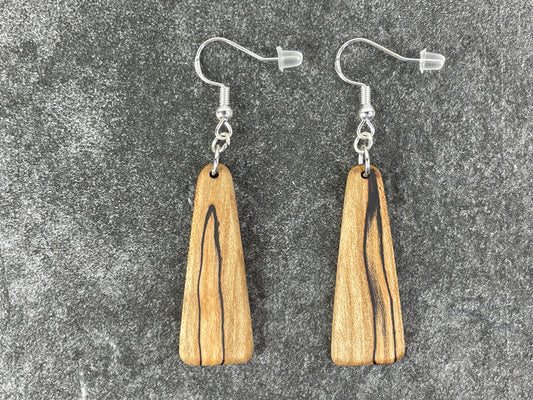 Spalted Maple Trapezoid Earrings