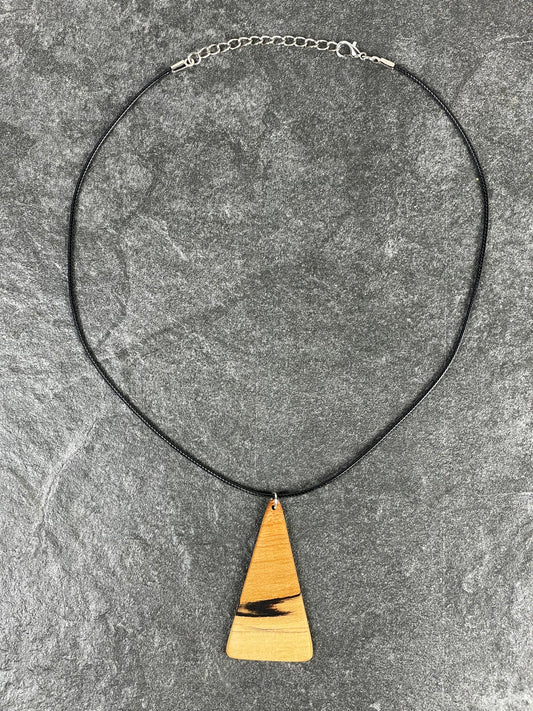Two-Tone Maple Triangle-Shaped Pendant Necklace