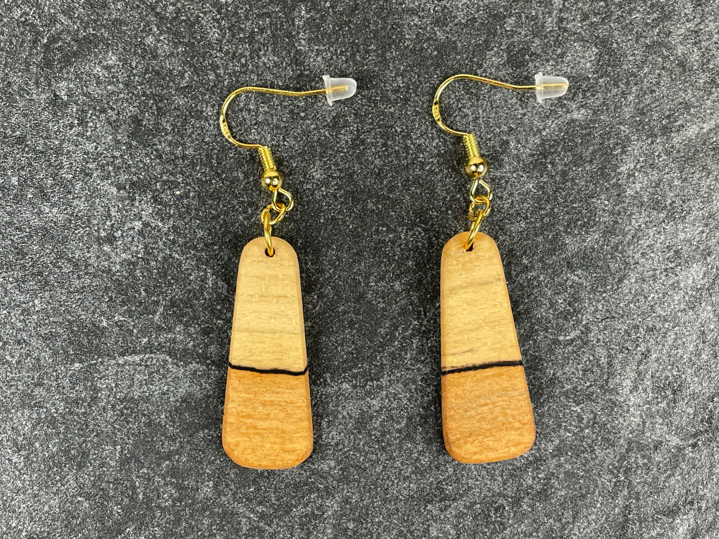 Two-Tone Maple Trapezoid Earrings