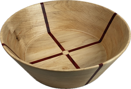 Maple Bowl with Padauk or Walnut Accents