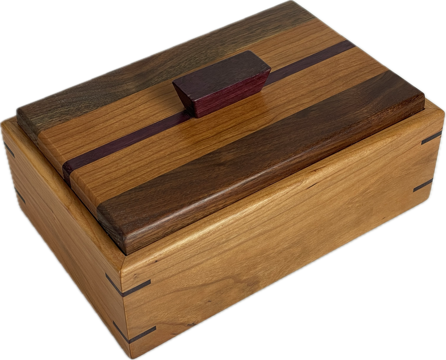 Keepsake Box - Cherry and Walnut with Purpleheart Accents