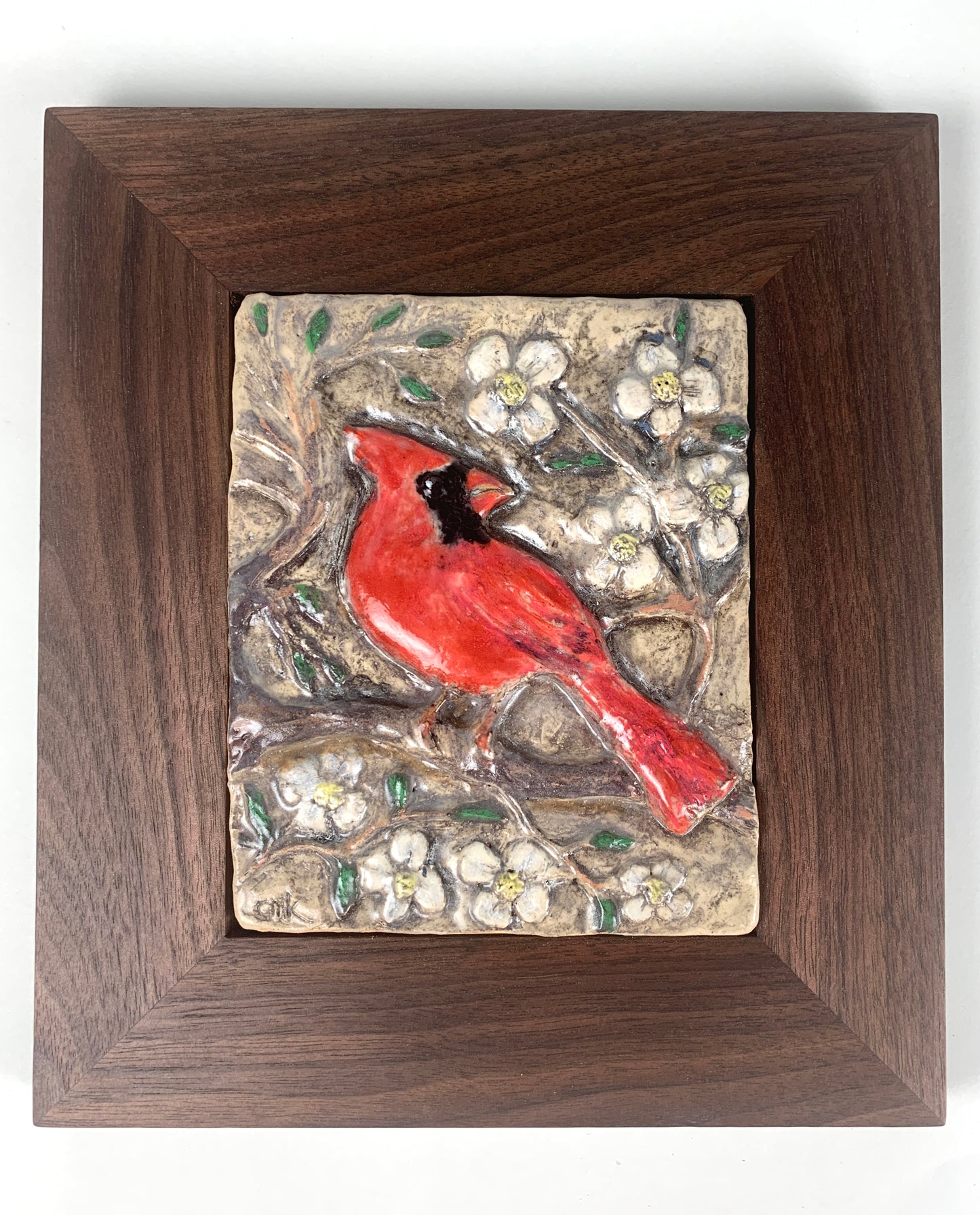 Cardinal in a Dogwood Tree