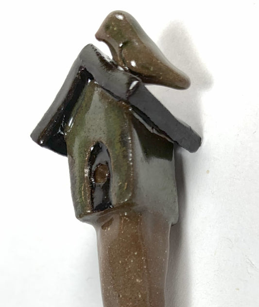 Green Birdhouse Spoon