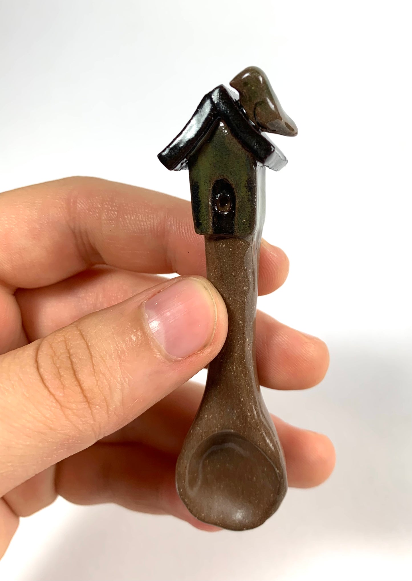 Green Birdhouse Spoon