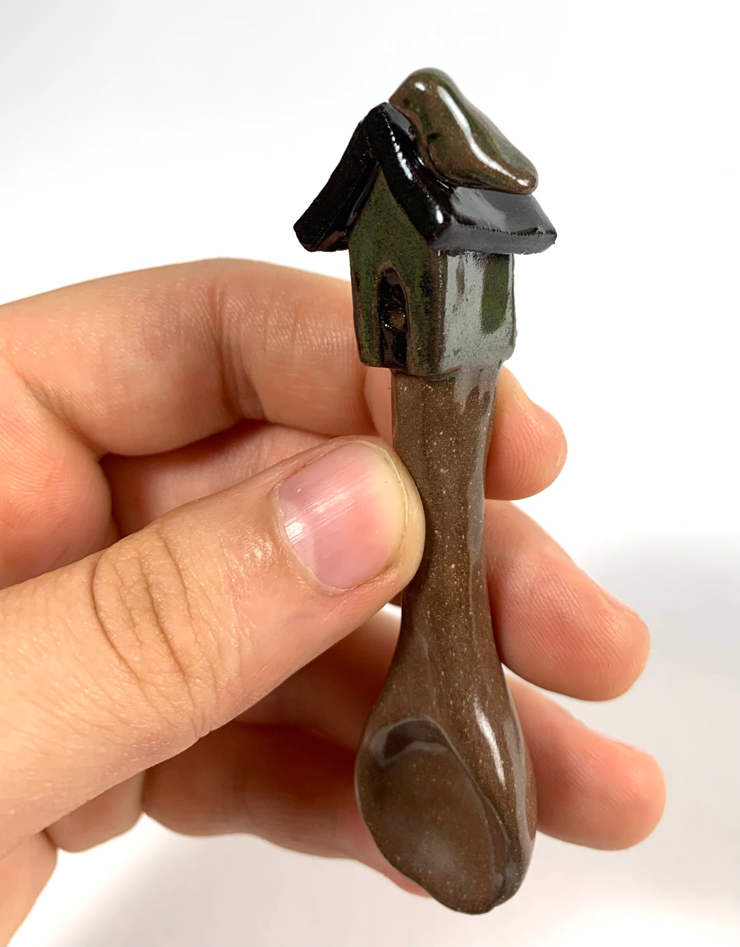 Green Birdhouse Spoon